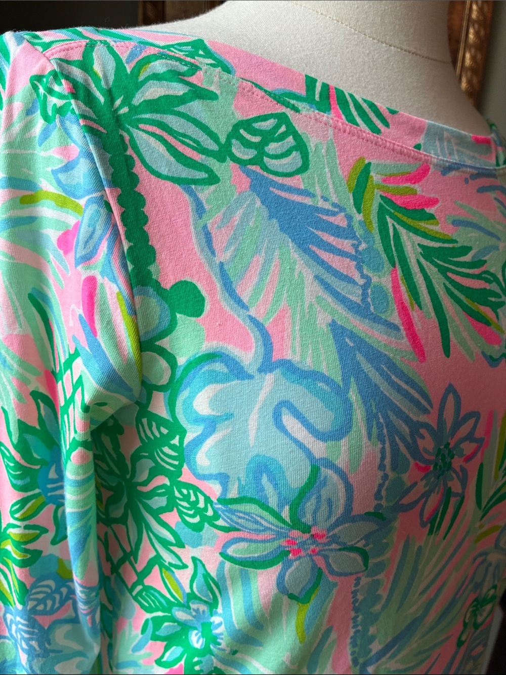 Lilly Pulitzer Aleah Pink, Green and Blue Boatneck Long Sleeve Top Size Medium - Picture 3 of 9